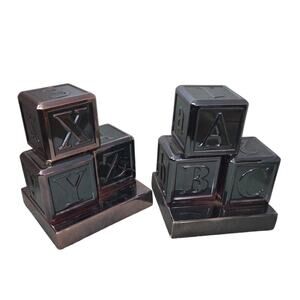 RedEnvelope Silver Plated Baby ABC Block Bookends Baby Shower Gift